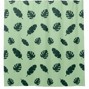 Tropical Monstera and Palm Leaves Seamless Pattern