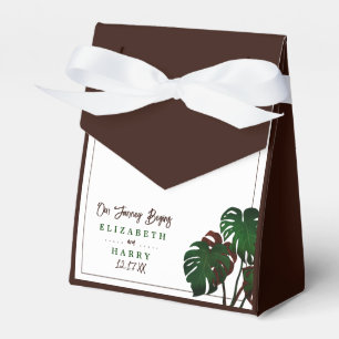 Tropical Monstera Beach Wedding Favor Box