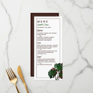 Tropical Monstera Beach Wedding Menu