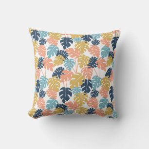 Tropical Monstera Bliss Throw Pillow
