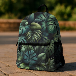Tropical Monstera Botanical Green Jungle Printed Backpack