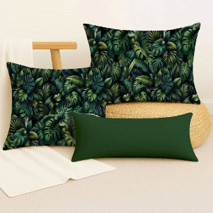Tropical Monstera Botanical Green Jungle Throw  Pillow