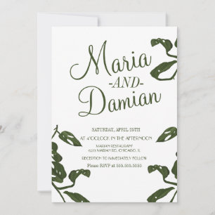 Tropical Monstera Cheese Vine Wedding Invitation