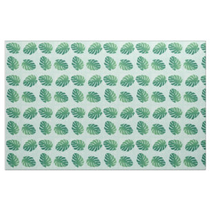 Tropical Monstera Green Leaf Pattern Fabric