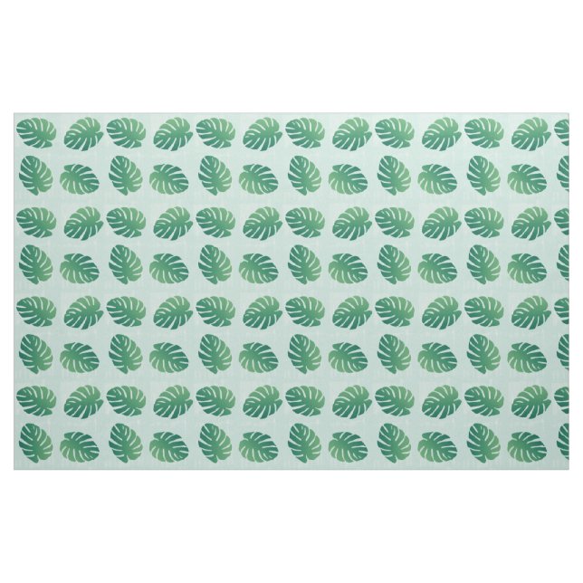 Tropical Monstera Green Leaf Pattern Fabric (Yard)