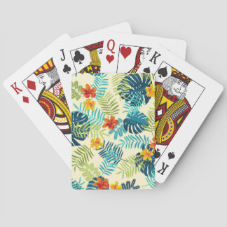 Tropical Monstera Hibiscus Summer Pattern Playing Cards