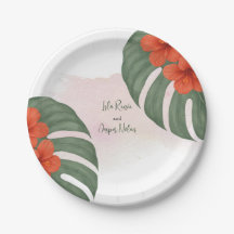 Tropical Monstera & Hibiscus Wedding