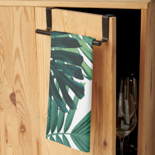 Tropical Monstera Jungle Leaves 1 Kitchen Towel