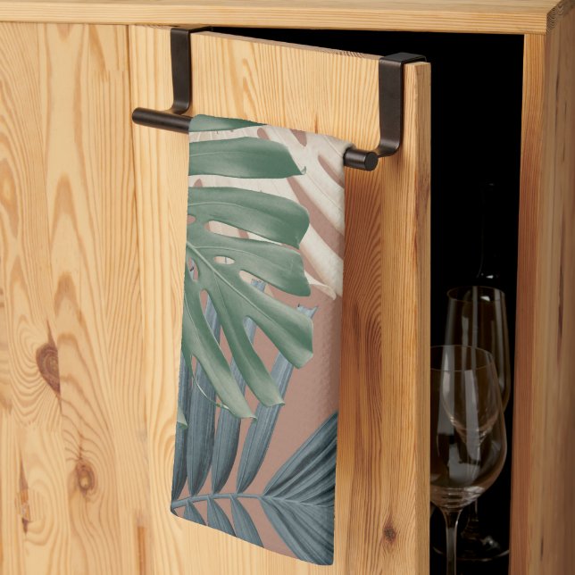 Tropical Monstera Jungle Leaves 2 Kitchen Towel (Thirds Fold)