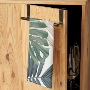 Tropical Monstera Jungle Leaves 3 Kitchen Towel