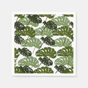 Tropical Monstera Leaf Green  Napkin
