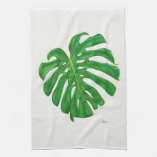 Tropical Monstera Leaf Kitchen Towels