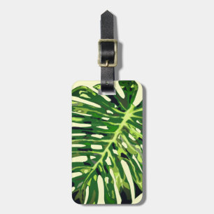 Tropical Monstera Leaf Luggage Tag