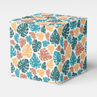 Tropical Monstera Leaf Pattern – Colourful Nature Favor Box