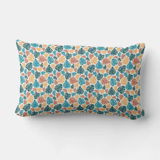 Tropical Monstera Leaf Pattern – Colourful Nature Lumbar Pillow