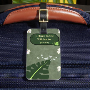 Tropical Monstera Leaf Personalized "Return to the Luggage Tag
