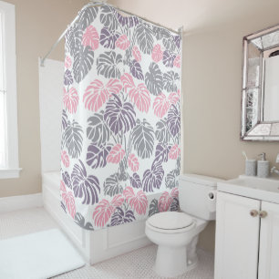 Tropical Monstera Leaf Shower Curtain