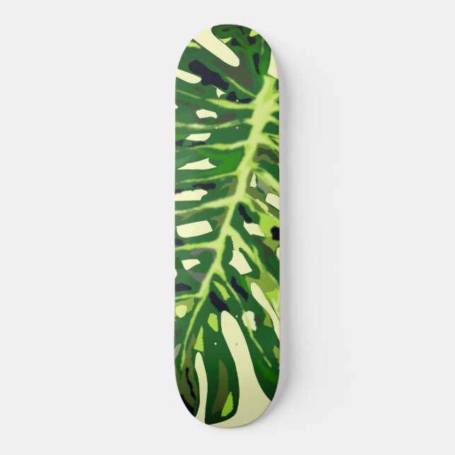 Tropical Monstera Leaf - Skateboard (Front)