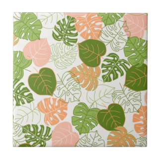 Tropical Monstera Leaf Tile