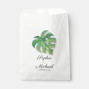 Tropical Monstera Leaf Wedding Favour Bag