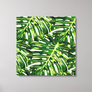 Tropical Monstera Leaves Canvas Print Nature