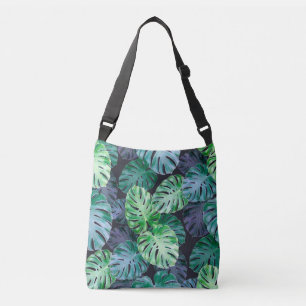 Tropical Monstera Leaves Crossbody Bag