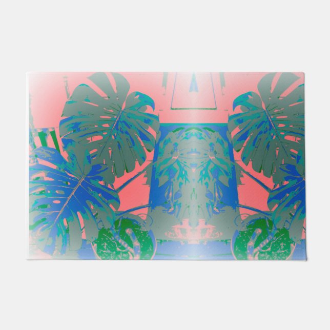 Tropical Monstera Leaves Doormat (Front)