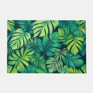 Tropical Monstera Leaves Jungle Pattern Doormat