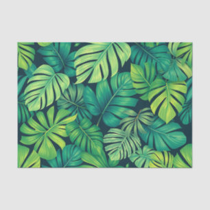 Tropical Monstera Leaves Jungle Pattern Tissue Paper