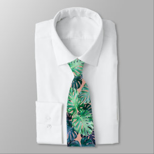 Tropical Monstera Leaves Neck Tie
