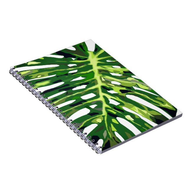 Tropical Monstera Leaves Notebook (Right Side)