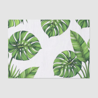 Tropical Monstera Leaves Seamless Pattern Green Tissue Paper