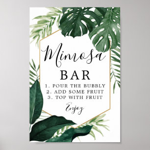Tropical Monstera Mimosa Bar Sign