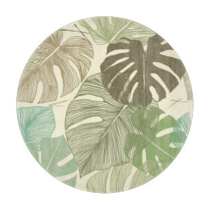 Tropical Monstera Retro Hand-Drawn Pattern Cutting Board