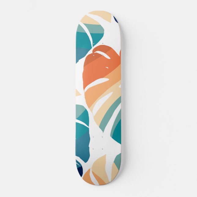 Tropical Monstera Retro Vibes Pattern #1 #tropical Skateboard (Front)