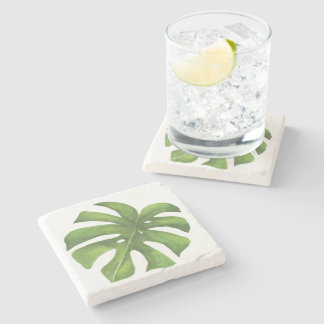 Tropical Monstera Watercolor Coaster