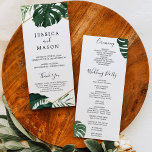 Tropical Monstera Wedding Program<br><div class="desc">Everyone will love reading the details of your wedding with this beautiful wedding program!
Easily edit to create your own unique ceremony program!


Visit our website for more designs and inspiration: www.creativeuniondesign.com</div>
