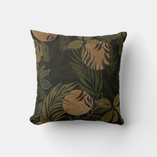 Tropical Moon Palm: Night Seamless Pattern Throw Pillow