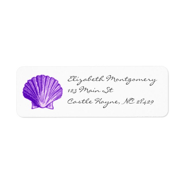 Tropical Moonlight Purple Sea Shell Labels (Front)