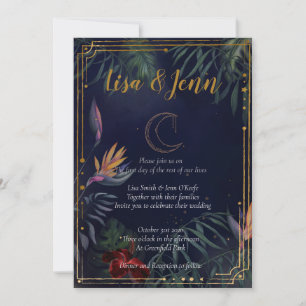 Tropical Moonlight Wedding Invitations