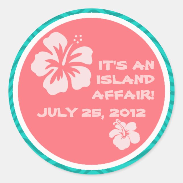 Tropical Motif with Hibiscus Stickers (Front)