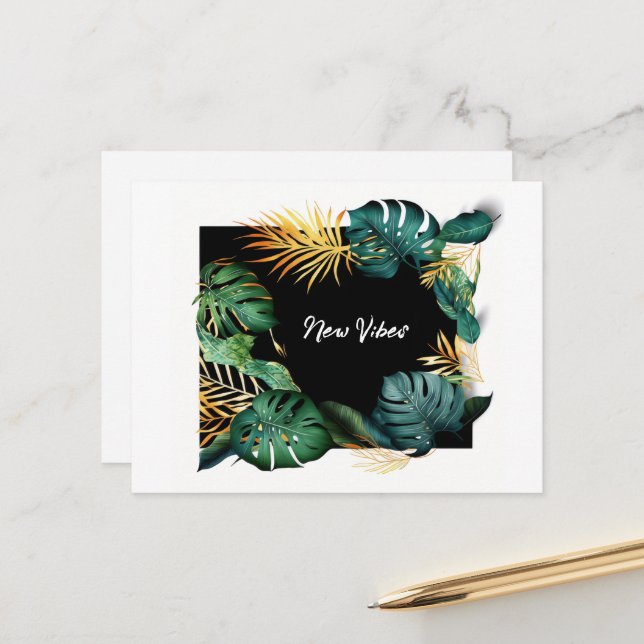 Tropical Move New Address Card (Front/Back In Situ)