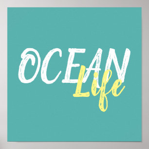 tropical nautical OCEAN LIFE   Poster