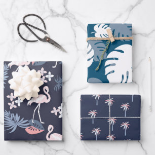 Tropical Navy, Blush Pink assortiment Papier d'env