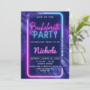 Tropical Neon Bachelorette Invitation