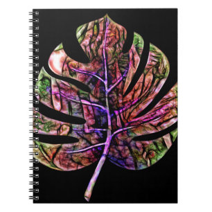 Tropical Neon Bright Leaf Notebook
