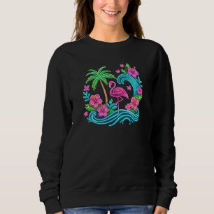 Tropical Neon Flamingo Sweatshirt
