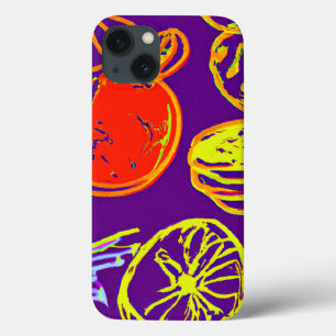 Tropical Neon Fruits Patterns iPhone 13 Case