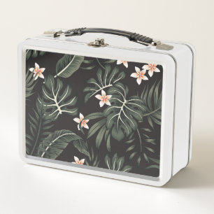 Tropical Night Flora: Exotic Vintage. Metal Lunch Box