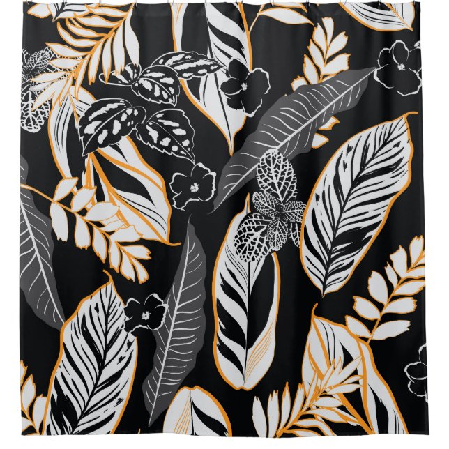 Tropical Night Foliage: Dark Vintage Pattern (Front)